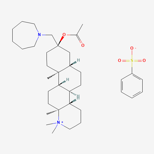 Molecular Structure of 142021-80-5 (3b-(1'-Hexamethyleneiminomethyl)-3a-acetoxy-17a,17a-dimethyl-17a-aza-D-homo-5a-androstane besylate)
