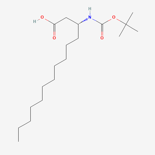 Molecular Structure of 161745-49-9 ((R)-3-(tert-Butoxycarbonylamino)tetradecanoic acid)