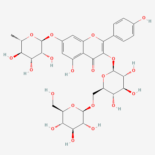 Molecular Structure of 173740-43-7 (Kaempferol 3-gentiobioside-7-rhamnoside)