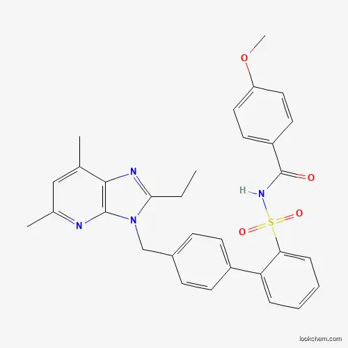 Molecular Structure of 174844-73-6 (N-((4'-((2-Ethyl-5,7-dimethyl-3H-imidazo(4,5-b)pyridin-3-yl)methyl)(1,1'-biphenyl)-2-yl)sulfonyl)-4-methoxybenzamide)