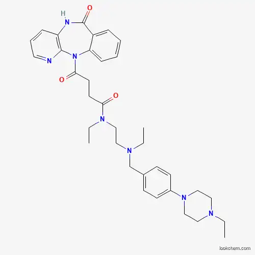 Molecular Structure of 179328-29-1 (N-Ethyl-N-[2-[ethyl[[4-(4-ethyl-1-piperazinyl)phenyl]methyl]amino]ethyl]-5,6-dihydro-gamma,6-dioxo-11H-pyrido[2,3-b][1,4]benzodiazepine-11-butanamide)