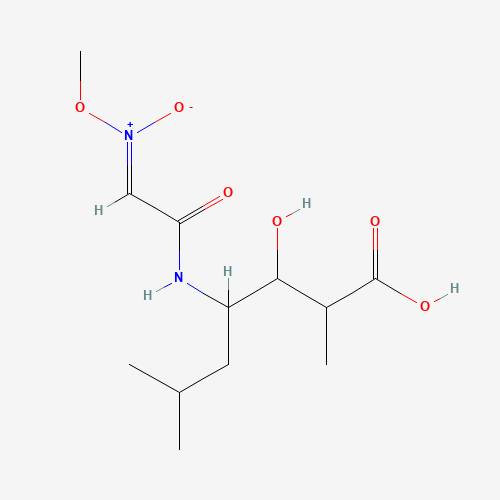 Molecular Structure of 195384-07-7 (Heptanoic acid, 3-hydroxy-2,6-dimethyl-4-(((methyl-aci-nitro)acetyl)amino)-, (-)-)