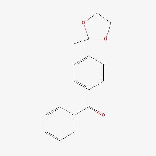 Molecular Structure of 197230-92-5 (4-(2-Methyl-1,3-dioxolan-2-yl)benzophenone)