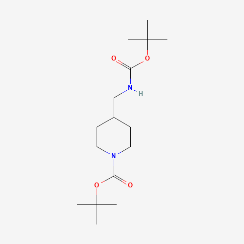 Molecular Structure of 197579-96-7 (1,1-Dimethylethyl 4-[[[(1,1-dimethylethoxy)carbonyl]amino]methyl]-1-piperidinecarboxylate)