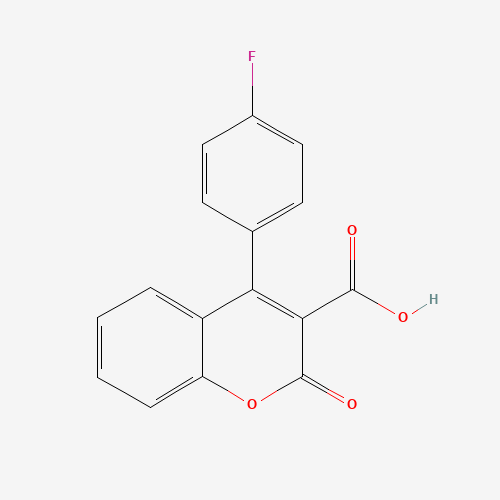 Molecular Structure of 198878-64-7 (4-(4-Fluorophenyl)-2-oxo-2H-1-benzopyran-3-carboxylic acid)
