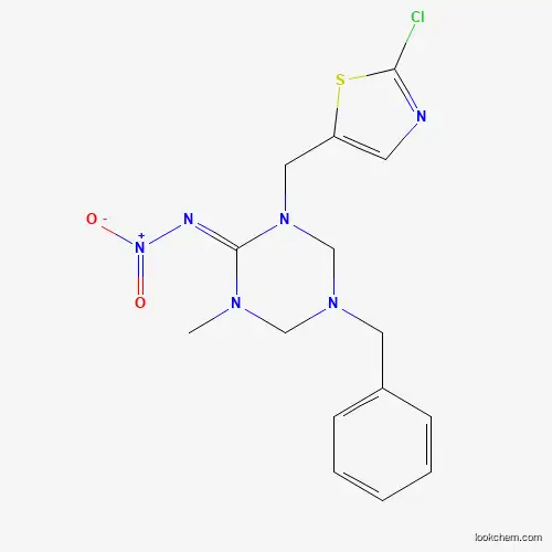 Molecular Structure of 213967-55-6 ((E)-5-Benzyl-1-(2-chloro-1,3-thiazol-5-ylmethyl)-3-methyl-N-nitro-1,3,5-triazinan-2-imine)