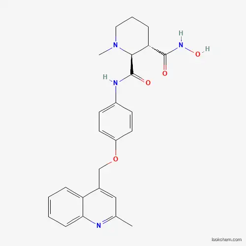 Molecular Structure of 252918-63-1 (2,3-Piperidinedicarboxamide, N3-hydroxy-1-methyl-N2-(4-((2-methyl-4-quinolinyl)methoxy)phenyl)-, (2S,3S)-)