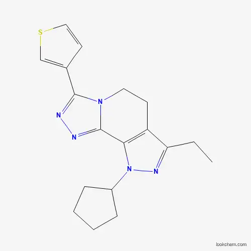 Molecular Structure of 477529-72-9 (9-Cyclopentyl-7-ethyl-6,9-dihydro-3-(3-thienyl)-5H-pyrazolo[3,4-c]-1,2,4-triazolo[4,3-a]pyridine)