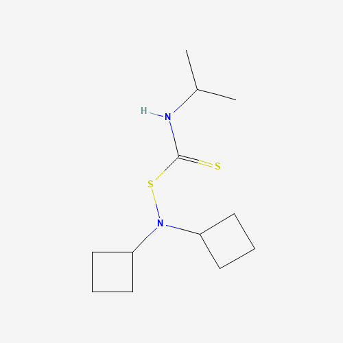 Molecular Structure of 107239-87-2 (Cyclobutanamine, N-cyclobutyl-N-[[[(1-methylethyl)amino]thioxomethyl]thio]-)
