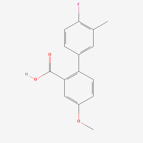 Molecular Structure of 1183892-79-6 (2-(4-Fluoro-3-methylphenyl)-5-methoxybenzoic acid)