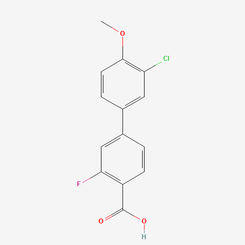 Molecular Structure of 1184800-22-3 (4-(3-Chloro-4-methoxyphenyl)-2-fluorobenzoic acid)
