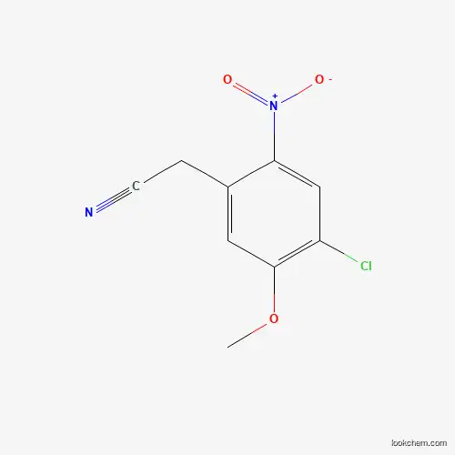Molecular Structure of 1260681-84-2 (2-(4-Chloro-5-methoxy-2-nitrophenyl)acetonitrile)