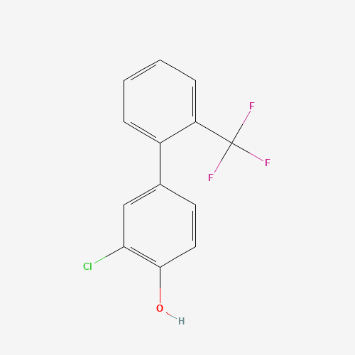 Molecular Structure of 1261599-07-8 (3-Chloro-2'-(trifluoromethyl)[1,1'-biphenyl]-4-ol)