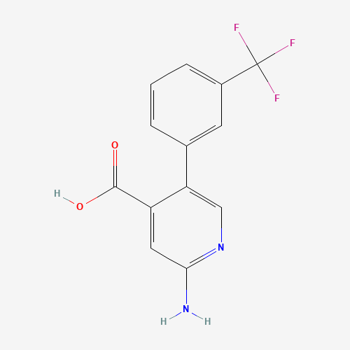 Molecular Structure of 1261635-40-8 (2-Amino-5-(3-(trifluoromethyl)phenyl)isonicotinic acid)