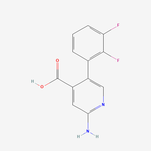 Molecular Structure of 1261754-76-0 (2-Amino-5-(2,3-difluorophenyl)isonicotinic acid)