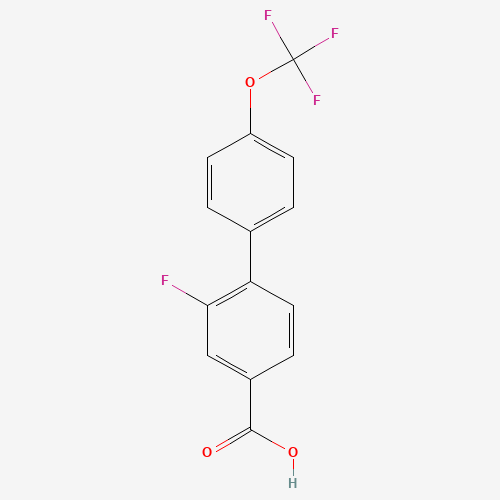 Molecular Structure of 1261765-09-6 (3-Fluoro-4-(4-trifluoromethoxyphenyl)benzoic acid)