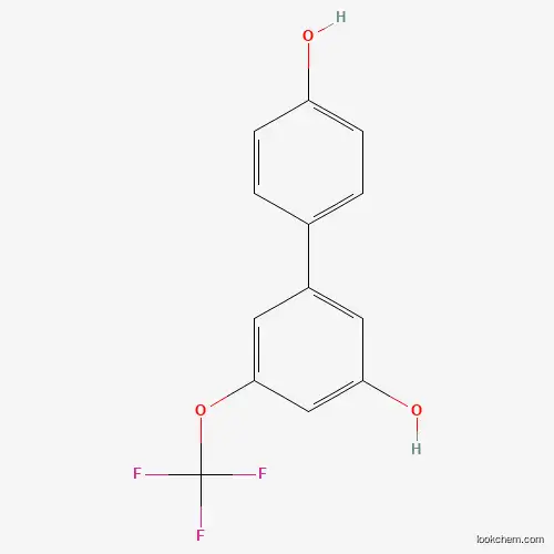Molecular Structure of 1261900-60-0 (5-(4-Hydroxyphenyl)-3-trifluoromethoxyphenol)