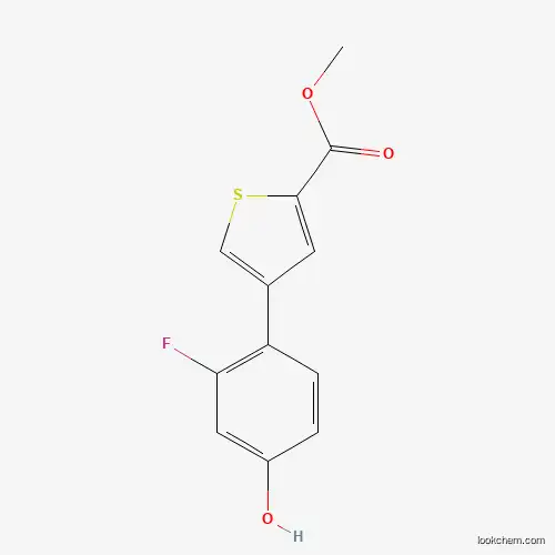 Molecular Structure of 1261952-48-0 (Methyl 4-(2-fluoro-4-hydroxyphenyl)thiophene-2-carboxylate)