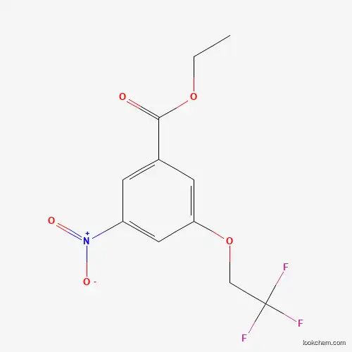 Molecular Structure of 1262413-57-9 (3-Nitro-5-(2,2,2-trifluoroethoxy)benzoic acid ethyl ester)