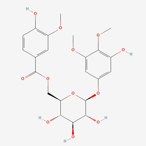 Molecular Structure of 1291069-93-6 (1-O-3,4-dimethoxy-5-hydroxyphenyl-(6-O-vanilloyl)-beta-D-glucopyranoside)