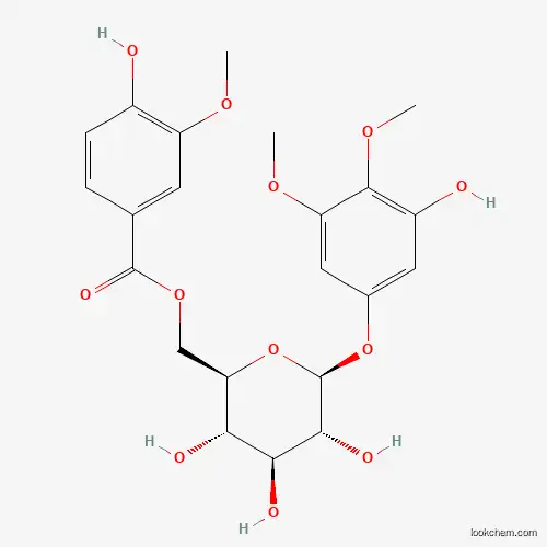 Molecular Structure of 1291069-93-6 (1-O-3,4-dimethoxy-5-hydroxyphenyl-(6-O-vanilloyl)-beta-D-glucopyranoside)