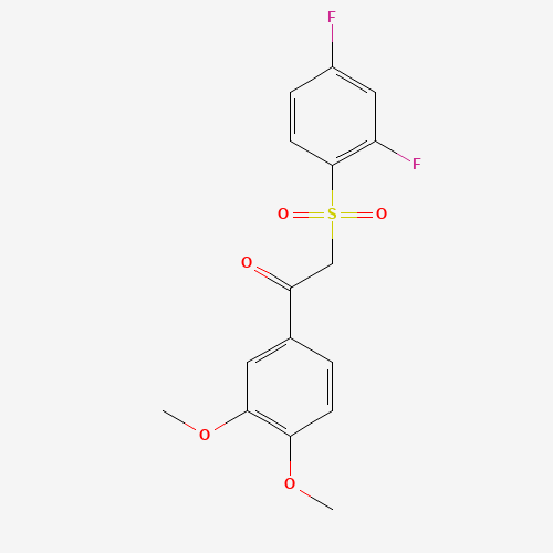 Molecular Structure of 1325304-65-1 (2-[(2,4-Difluorophenyl)sulfonyl]-1-(3,4-dimethoxyphenyl)ethanone)