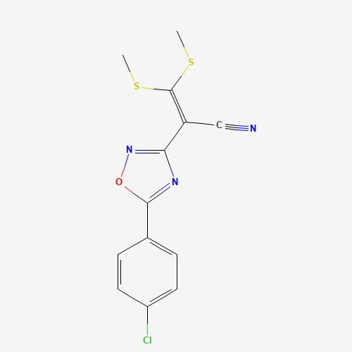 Molecular Structure of 1325305-47-2 (2-[5-(4-Chlorophenyl)-1,2,4-oxadiazol-3-yl]-3,3-bis(methylsulfanyl)prop-2-enenitrile)