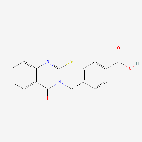 Molecular Structure of 1325306-03-3 (4-{[2-(methylthio)-4-oxoquinazolin-3(4H)-yl]methyl}benzoic acid)
