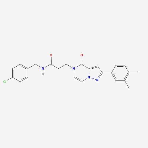 Molecular Structure of 1326835-21-5 (N-(4-chlorobenzyl)-3-[2-(3,4-dimethylphenyl)-4-oxopyrazolo[1,5-a]pyrazin-5(4H)-yl]propanamide)