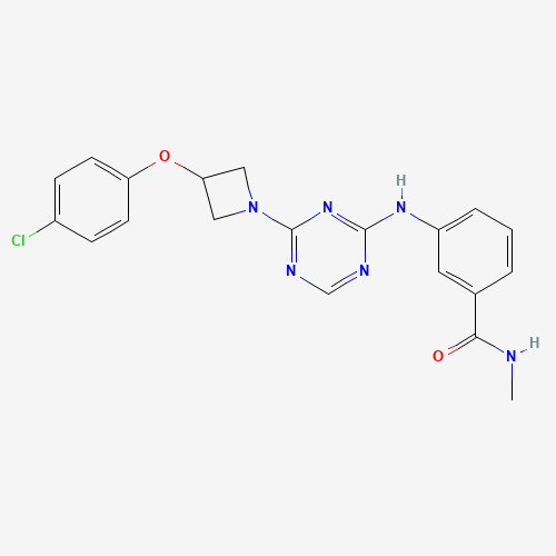 Molecular Structure of 1332295-38-1 (Benzamide, 3-[[4-[3-(4-chlorophenoxy)-1-azetidinyl]-1,3,5-triazin-2-yl]amino]-N-methyl-)