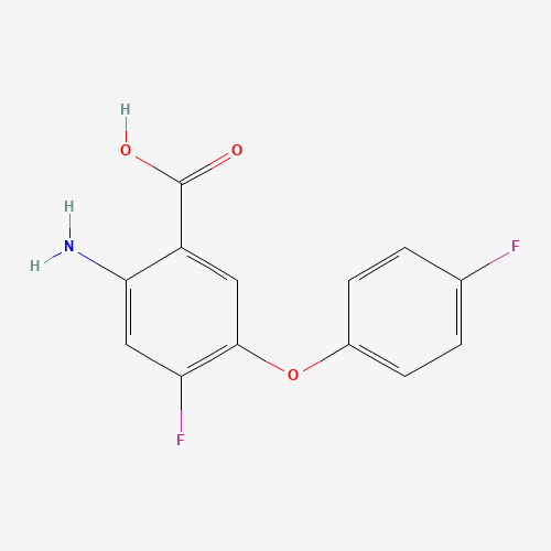 Molecular Structure of 1333571-32-6 (2-Amino-4-fluoro-5-(4-fluorophenoxy)benzoic acid)
