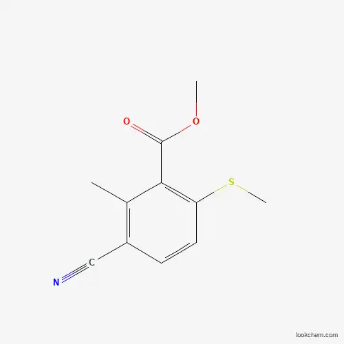 Molecular Structure of 134302-33-3 (Methyl 3-cyano-2-methyl-6-methylsulphenylbenzoate)