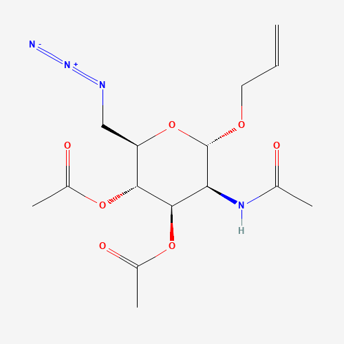 Molecular Structure of 140660-03-3 (Ailyl 2-acetamido-3,4-di-O-acetyl-6-azido-2,6-dideoxy-alpha-D-mannopyranoside)