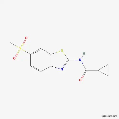 Molecular Structure of 352706-00-4 (N-(6-(methylsulfonyl)benzo[d]thiazol-2-yl)cyclopropanecarboxamide)