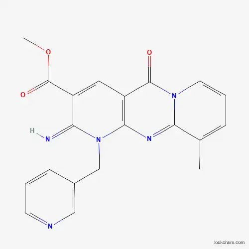 Molecular Structure of 370869-55-9 (2-Imino-8-methyl-10-oxo-1-pyridin-3-ylmethyl-1,10-dihydro-2H-1,9,10a-triazaanthracene-3-carboxylic acid, methyl ester)