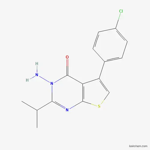 Molecular Structure of 374083-26-8 (3-Amino-5-(4-chlorophenyl)-2-propan-2-ylthieno[2,3-d]pyrimidin-4-one)