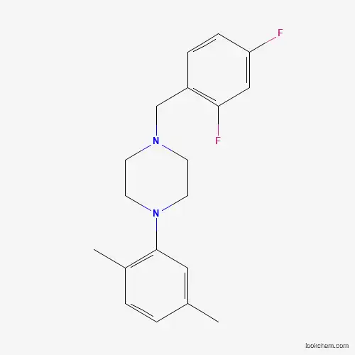 Molecular Structure of 415955-11-2 (1-(2,4-Difluorobenzyl)-4-(2,5-dimethylphenyl)piperazine)