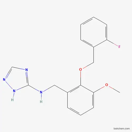 Molecular Structure of 445410-09-3 (N-[[2-[(2-fluorophenyl)methoxy]-3-methoxyphenyl]methyl]-1H-1,2,4-triazol-5-amine)
