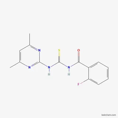 Molecular Structure of 445419-16-9 (N-[(4,6-dimethylpyrimidin-2-yl)carbamothioyl]-2-fluorobenzamide)