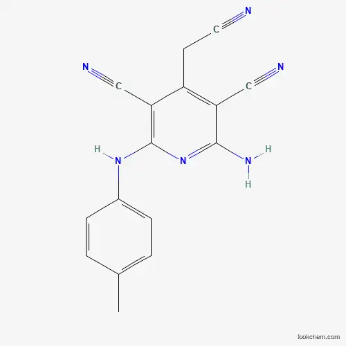 Molecular Structure of 448939-89-7 (2-Amino-4-(cyanomethyl)-6-(4-methylanilino)pyridine-3,5-dicarbonitrile)