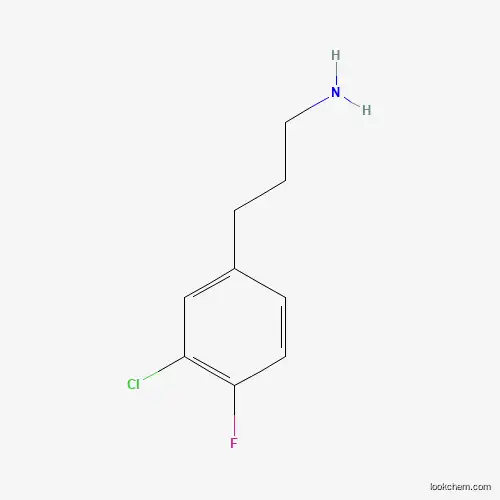 Molecular Structure of 465529-48-0 (3-Chloro-4-fluorobenzenepropanamine)