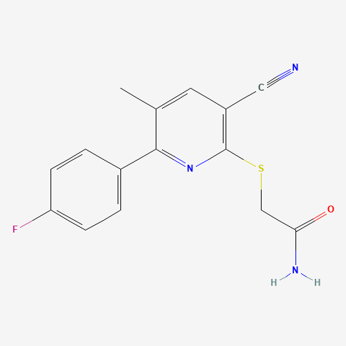 Molecular Structure of 497231-81-9 (2-[3-Cyano-6-(4-fluorophenyl)-5-methylpyridin-2-yl]sulfanylacetamide)