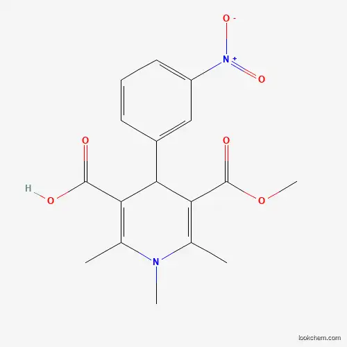 Molecular Structure of 50899-11-1 (3-Methyl 1,4-dihydro-1,2,6-trimethyl-4-(3-nitrophenyl)-3,5-pyridinedicarboxylate)