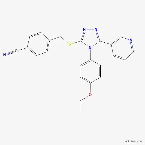 Molecular Structure of 571942-55-7 (4-(((4-(4-Ethoxyphenyl)-5-(pyridin-3-yl)-4H-1,2,4-triazol-3-yl)thio)methyl)benzonitrile)