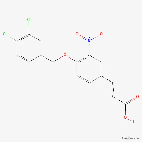 Molecular Structure of 885267-53-8 (3-[4-[(3,4-Dichlorophenyl)methoxy]-3-nitrophenyl]-2-propenoic acid)