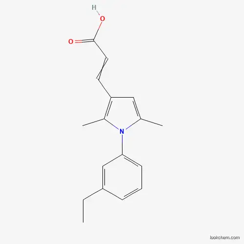 Molecular Structure of 924871-09-0 (3-[1-(3-Ethylphenyl)-2,5-dimethyl-1H-pyrrol-3-yl]-2-propenoic acid)
