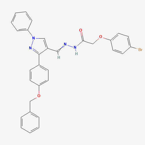 Molecular Structure of 1007460-75-4 (2-(4-Bromophenoxy)acetic acid 2-[[1-phenyl-3-[4-(phenylmethoxy)phenyl]-1H-pyrazol-4-yl]methylene]hydrazide)