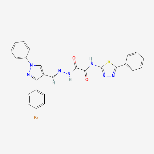 Molecular Structure of 1007503-06-1 (2-Oxo-2-[(5-phenyl-1,3,4-thiadiazol-2-yl)amino]acetic acid 2-[[3-(4-bromophenyl)-1-phenyl-1H-pyrazol-4-yl]methylene]hydrazide)