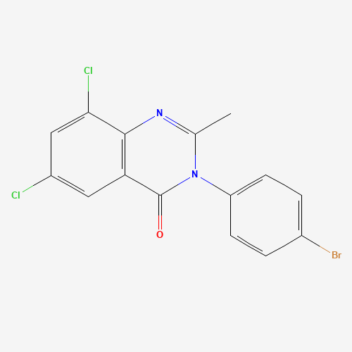 Molecular Structure of 299928-87-3 (3-(4-Bromophenyl)-6,8-dichloro-2-methylquinazolin-4-one)