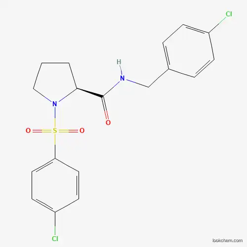 Molecular Structure of 374571-73-0 ((2S)-N-[(4-chlorophenyl)methyl]-1-(4-chlorophenyl)sulfonylpyrrolidine-2-carboxamide)